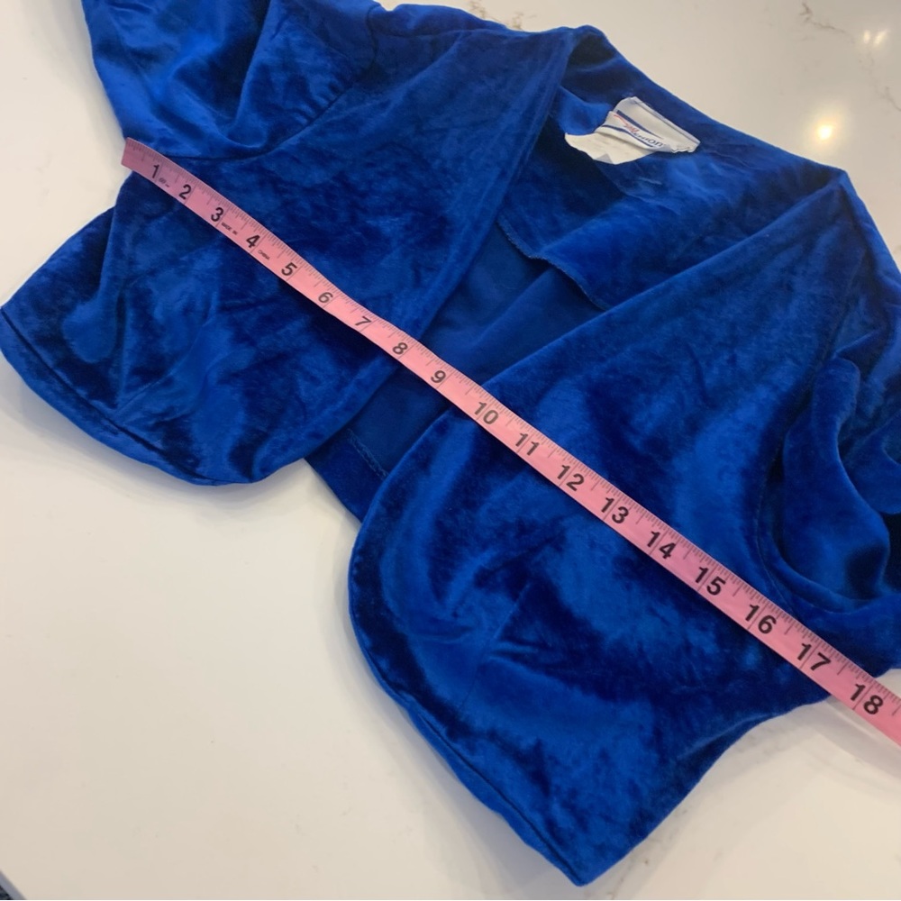 Avon Fashions Sleeveless Blue Velvet Dress w/ Matching Bolero Jacket Size 6 - Picture 8 of 15